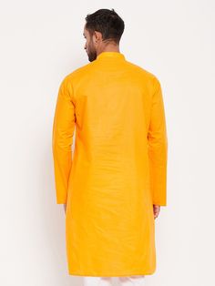 VM BY VASTRAMAY Men's Orange Cotton Kurta Discover the elegance of traditional wear with the VM BY VASTRAMAY Men's Orange Cotton Kurta. Perfect for festive occasions and cultural celebrations, this kurta combines style and comfort effortlessly. Embrace the vibrant orange hue and soft cotton fabric to make a statement wherever you go. Features Vibrant orange color Comfortable cotton fabric Full sleeves Traditional design with a modern touch Perfect for festive occasions Specifications Brand: VM B Traditional Wear For Festivals With Long Sleeve, Cotton Bandhgala For Traditional Ceremonies, Cotton Long Sleeve Bandhgala For Traditional Ceremonies, Long Sleeve Cotton Bandhgala For Traditional Ceremonies, Cotton Nehru Jacket With Pallu For Festivals, Ceremonial Cotton Bandhgala For Eid, Traditional Cotton Bandhgala For Festive Occasions, Cotton Bandhgala For Eid Ceremonial, Cotton Bandhgala For Eid Ceremonies