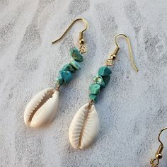 Bohemian Drop Earrings For Beach Season, Bohemian Shell Earrings For Beach Season, Vacation Dangle Shell Jewelry, Vacation Shell Dangle Jewelry, Bohemian Shell Earrings For Jewelry Making, Summer Shell Dangle Jewelry, Bohemian Shell-shaped Earrings For Vacation, Teardrop Beaded Earrings For Beach, Beach Teardrop Beaded Earrings For Pierced Ears