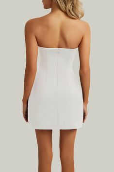 Buy White strapless a line pocket mini dress for only $180.00 at HEIRESS BEVERLY HILLS! White Formal Corset Dress With Straight Neckline, White Bandeau Dress For Night Out, White Mini Dress With Straight Neckline For Formal Occasions, White Corset Dress For Cocktail With Straight Neckline, White Corset Dress With Straight Neckline For Cocktail, Elegant White Tube Top For Night Out, White Strapless Tube Top For Date Night, White Bandeau Strapless Dress For Date Night, White Bandeau Mini Dress For Date Night