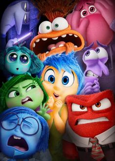 an animated movie poster with many different characters