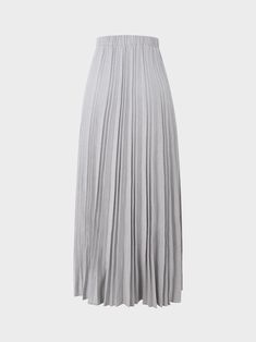 Our Wool Pleated Skirt-Light Grey is a must have this season. The luxurious fabric and expert tailoring ensure a perfect fit, while the classic pleats add sophistication to any outfit. Formal Pleated A-line Maxi Skirt, Elegant A-line Maxi Skirt With Pleated Hem, Pleated A-line Dress With Relaxed Skirt, Chic Maxi Skirt With Folds, Elegant Pleated Summer Bottoms, Chic Flowy Maxi Skirt With Folds, Elegant Flowy Maxi Skirt With Accordion Pleats, Formal Pleated A-line Bottoms, Solid Color Midi Skirt With Accordion Pleats