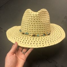 Brand New Straw Panama Hat From Francesca’s. Summer Fedora Hat One Size, Bohemian Cream Fedora For Vacation, Cream Bohemian Fedora For Vacation, Adjustable Casual Straw Hat One Size, Adjustable Casual Straw Hat, Summer Beach Hat Bands, Beach Fedora One Size With Brim, Bohemian Beach Fedora In One Size, One Size Beach Fedora With Brim