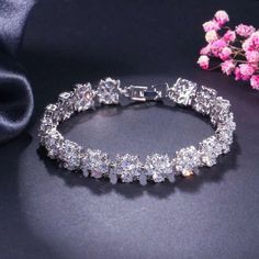 If you are looking for a fine jewelry which looks sepecial, precious stone please consider cubic zirconia in Wedding Bracelet Blue Crystal Bracelet, Wedding Bracelets, Cubic Zirconia Bracelet, Crystal Bangle, Women Birthday, Leaf Charms, Bride Jewellery, Wedding Bracelet, Blue Crystals