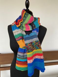 "Ready to ship! This multi color striped scarf knitted from wool yarns, warm and nice gift for women, a gift for mom, gift for her or him It is very versatile and a great addition to any outfit. Accessory you need for any chilly day. This boho style scarf will suit women or man! Surprise yourself! * Scarf size - about 30x200cm / 12\"x79\" * 75% wool, 25% polyamide * Color - Rainbow * Care - recommendable hand wash Recommended care This handmade item should be hand washed in luke warm water and laid flat to dry or should be dry cleaned. Can place garment in a washing bag. gentle machine washes cold. Do not wring. line dry in shade. warm iron. do not tumble dry. dry clean Thank you for visiting my store!" Warm Multicolor One-size Scarves, Warm Multicolor Casual Scarves, Warm Casual Multicolor Scarves, Warm Multicolor Winter Scarves, Casual Warm Multicolor Scarves, Handmade Multicolor Winter Scarves, Cozy Multicolor One Size Scarves, Multicolor Acrylic Scarves For Winter, Multicolor Acrylic Winter Scarves