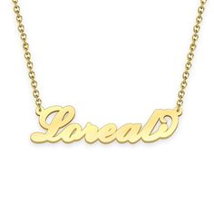 Loreal name necklace Gold Custom Necklace, Personalized Gifts For Her 
								Add something extra special to your jewelry box with Name Necklace Official engravable necklaces.
								The Loreal's 14k gold name necklace is best gifts for Loreal. Name Necklace Official provides affordable engravable jewelry that won't 
								break the bank. In addition, these pieces make for very thoughtful and appreciated gifts for friends and family. 
								And whether valentine's day gifts, mother's day gifts, christmas gifts, wedding gifts, graduation gifts, birthday gifts,
								 NAME NECKLACE are all the best gift choice store. Rose Gold Hallmarked 14k Name Necklace, Customizable Gold Name Necklace For Birthday Gift, Gold Nickel-free Name Necklace For Birthday, Personalized Rose Gold Name Necklace With Hallmark, Personalized Rose Gold Tarnish-resistant Name Necklace, Engravable Jewelry, Name Necklace Gold, Gold Name Necklace, Personalized Gifts For Her