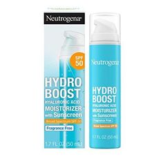 Neutrogena Hydro Boost Face Moisturizer with SPF 50, Hydrating Facial Suncreen Lotion, Non-Comedogenic and Fragrance-Free, 1.7 Oz Gel Face Moisturizer, Serum For Dry Skin, Hyaluronic Acid Moisturizer, Hydro Boost, Neutrogena Hydro Boost, Hydrating Facial, Extra Dry Skin, Hydrating Moisturizer, Facial Sunscreen