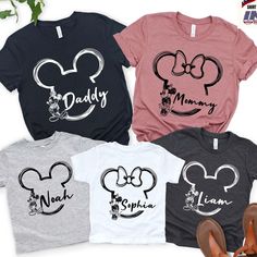 Custom Name Disney Family Vacation Matching Shirts, Mickey and Minnie Head Shirts, Personalized Disney Trip Matching Shirts Gifts For Family By Miosama.  personalized shirts,  disney park shirt,  disney womens tee, custom disney shirt,  disney group shirt,  mickey and minnie,  disney vacation,  family disney trip,  disneyworld shirt,  disneyworld shirts,  disney matching,  disneyland shirt,  disney family shirt ... Disney Shirt Ideas Family Vacations, Disney Shirts For Family Vacation, Disney Family Trip Shirts, Matching Family Disney Outfits, Family Disney Shirts Ideas, Vacation Matching Shirts, Custom Disney Shirts, Disneyland Shirt, Disney 2024