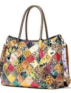 OrcaJump – Womens Retro Leather Cowhide Top Handle Bag – Vintage Daily Screen Color Cheap Multicolor Leather Shoulder Bag, Large Rectangular Leather Bag, Luxury Multicolor Square Bag, Large Rectangular Leather Shoulder Bag, Trendy Large Leather Shoulder Bag, Multicolor Hobo Bag With Detachable Handle For Shopping, Luxury Multicolor Handheld Satchel, Multicolor Handheld Shoulder Bag For Errands, Luxury Multicolor Handheld Shoulder Bag