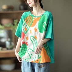 Sku CY-!120956 Material Cotton Style Literary Feature Printed Neckline Round Occasion Going out , Casual , Vintage Seasons Spring, Summer, Autumn Type T-shirt Color Green, Blue, Coffee Size One size Size Chart: Please consult the size chart we provide for this item's measurements to help you decide which size to buy. Please note: There may be 1-3cm differ due to manual measurement. CM Bust Shoulder Sleeve Waist Hip Thigh Length One size 126 / 37 / / / 53 S / / / / / / / M / / / / / / / L / / / / Coffee Sizes, Blue Coffee, Cotton Style, Shirt Color, Shoulder Sleeve, Printed Shorts, Wardrobe Essentials, Unique Style, Colorful Shirts