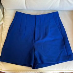 Zara Royal Blue Shorts Size Small Insean 4” Spring Blue Bottoms With Built-in Shorts, Blue Bottoms With Built-in Shorts For Spring, Blue High-waisted Shorts For Day Out, Blue High Rise Bottoms For Workwear, Blue Shorts For Day Out, Blue Shorts For Spring Workwear, Blue Shorts With Built-in Shorts For A Day Out, Chic Blue Short Bottoms, Spring High-waisted Blue Shorts