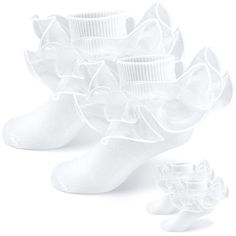 PRICES MAY VARY. 【Girls Ruffle Socks Set】You will get 2 pairs of ruffle socks for girls in white color, each one is approx. 15-17 cm/ 5.9-6.7 inches long, stretchy enough to fit most adult girls of 4-6 years old to complete the look. 【Double Lace Ruffle Design】Coupal white girl ruffle socks feature a lace ruffle design and stretchy ribbed cuffs, which look more girly and elegant, wearing them can highlight the whole match and bring the girl sweet looks. 【Soft to Wear】Made of blend materials of 9 White Ruffle Socks, White Frilly Socks, White Lace Socks, Ruffle Sock, Ruffle Socks, Frilly Socks, Ruffle Outfit, Ruffled Socks, Birthday Week