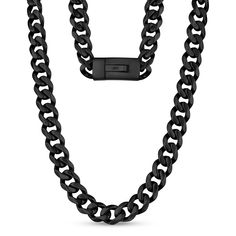 This cuban link chunky chain is an iconic style for men, and it is simple and sturdy enough for any lifestyle. Mens jewelry can sometimes seem boring, but that is not the case here. For added flair, the stainless steel clasp can be personalized. This is possible because the inside surface is engravable. Request any message you want when you order this necklace in silver, gold or black. Product DetailsWidth: 13mm (0.51")Thickness: 4.5mm (0.18")Finish: Shiny PLEASE NOTEEngraved items are final sal Engravable Necklace, Cuban Link Necklace, Style For Men, Necklace Chain Lengths, Cuban Link Chain, Engraved Necklace, Cuban Link, Steel Necklace, Precious Jewelry