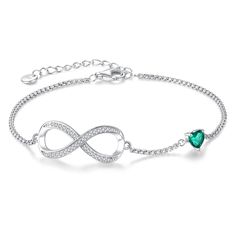 PRICES MAY VARY. S925 Sterling Silver Bracelet for Women: Crafted from premium S925 sterling silver, this infinity heart birthstone bracelet guarantees both exquisite beauty and hypoallergenic qualities. Infinity Heart Design: Lomantise bracelets feature an infinity design that symbolizes endless love. The middle of link is set with a heart shaped gemstone represents the month of hers birth. When she wears this birthstone necklace, she will feel your full love Gem-Quality 5A Cubic Zirconia: Ador Cubic Zirconia Infinity Jewelry For Mother's Day, Elegant Silver Heart Bracelet For Birthday Gift, Elegant Silver Heart Bracelet For Birthday, Fine Jewelry Infinity Necklace For Mother's Day, Elegant Adjustable Heart Bracelet For Birthday, Silver Infinity Heart Bracelet As Gift, Sterling Silver Infinity Bracelet For Valentine's Day, Silver Cubic Zirconia Jewelry Gift, Adjustable Infinity Fine Jewelry