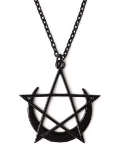 PRICES MAY VARY. GOTHIC BLACK CRESCENT MOON AND PENTAGRAM NECKLACE: Crescent Moon Pendant design has always represented psychic insight, creative energy, wisdom, and energy. Pentagram Pendant is associated with earth, a grounding, stabilizing elements. When these symbols are combined, it makes for an attractive necklace and that can bring positive connotation to wearers. MATERIALS: Meticulously crafted from high-quality zinc alloy for the pendant, Stainless Steel for the chain. SIZE & LENGTH: Th Moon Sun Star, Moon Pentagram, Moon Choker Necklace, Moon Choker, Star Choker, Pentagram Necklace, Goth Necklace, Pentagram Pendant, Necklace Gothic