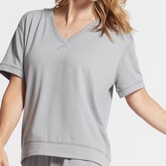 So Soft And Comfortable. Still In Packaging Cotton Athleisure Tops For Lounging, Relaxed Short Sleeve Tops For Relaxation, Relaxed Short Sleeve Tops For Layering, Casual Relaxed Fit Tops For Lounging, Casual Tops With Relaxed Fit For Lounging, Relaxed Short Sleeve Layering Tops, Casual Short Sleeve Relaxed Top, Short Sleeve Tops For Spring Lounging, Sporty Tops For Spring Lounging