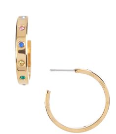 From kate spade new york&#x2C; these hoop earrings feature: Gold tone hardwareSignature spade ear clutchApprox. 1.1" diameter Imported. Crystal Set, Rhinestone Jewelry, Accessories Jewelry Earrings, Kate Spade New York, Crystal Rhinestone, Crystal Earrings, Kate Spade, Jewelry Accessories, Gold Tones