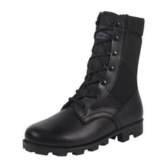 PRICES MAY VARY. Lightweight and Supportive: Wideway jungle boots use thick vulcanized rubber cleated Panama outsole includes a composite shank for arch support, reducing pressure on your heels and calves. The entire military boots weighs only 1.4 pounds, keeping fatigue at bay during long periods of activity. Durable and Convenient: This combat boots is made from full-grain leather without any shortcuts. Each piece of leather is tested for tensile strength, colorfastness, and flexibility. It is Mens Combat Boots, Jungle Boots, Military Combat Boots, Combat Boots Men, Army Boots, Military Training, Military Combat, Tactical Boots, Military Boots