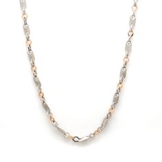 Platinum & Rose Gold Chain by Jewelove Men of Platinum       Metal : Platinum & 18k Rose Gold         Platinum Purity : 95%           Gold Purity : 18k        Purity Mark : Pt 950 & 18K     Width : 4 mm     Length : 20 / 22 / 24 / 26 /28 inches (Length can be custom made on order)     Estimated Weight : 24.500 grams (for 20 inches ) ( Pt 24.270g + Gold 3.23g)     Certificate of Authenticity : Platinum Guild International This chain is not eligible for exchange or refund. Platinum Chains For Men, Mens Chain, Platinum Chain, Chain For Men, Platinum Rose Gold, Gold Chains For Men, Mens Chain Necklace, Rose Gold Chain, Platinum Metal