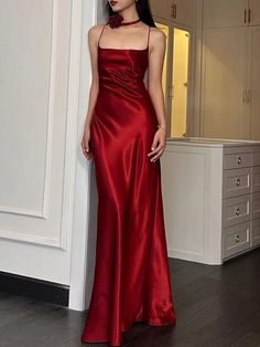 Nicole Hollow Out Backless Maxi Dress - Fashion Pov Slim Fit Skirts, Dress Elegant Long, Long Dresses Elegant, Red Evening Dress, Backless Prom Dresses, Backless Maxi Dresses, Elegant Dresses Long, Evening Dresses Elegant, Night Out Dress