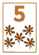 the number five is made up of leaves and has an orange frame around it that says 5