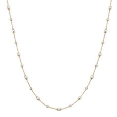 Athena Premium Akoya Cultured Pearl and Diamond Strand Necklace - 14K Yellow Gold. This lovely necklace features Akoya pearls and shining diamonds placed evenly across a lustrous cable chain with sizing stations at 14 in. and 16 in. to suit individual preference (3/8 total carat weight). White Pearl Diamond Necklace With Pearl Chain, White Diamond Necklace With Pearl Chain, Yellow Gold Single Strand Pearl Necklace For Wedding, Yellow Gold Single Strand Necklace For Wedding, Diamond Pearl Necklace For Wedding, Wedding Diamond Pearl Necklace Single Strand, Wedding Diamond Single Strand Pearl Necklace, Wedding Single Strand Diamond Pearl Necklace, Classic Gold Diamond Pearl Necklace