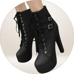 Platform Lace Up Ankle Biker Boots -Black - TGC Boutique - Ankle Boots Black Gothic Lace-up Boots With Round Toe, Black High Ankle Lace-up Boots Alternative Style, Black High Heel Lace-up Boots For Winter, Edgy Lace-up Boots With Round Toe For Night Out, Platform Lace-up Boots For Alternative Fashion, Grunge Lace-up Boots For Fall, Gothic Lace-up Boots For Fall Party, Edgy High Heel Lace-up Boots For Fall, Fall Grunge High Heel Moto Boots