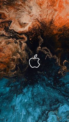 an apple logo is seen in this artistic photo