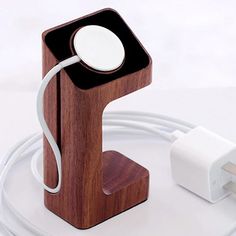 Wood Charger Stand Holder for Apple Watch Bracket Charging Cradle Stand for iWatch Charger Dock Wood Chargers, Wood Apple, Wooden Apple, Apple Watch Charging Stand, Wood Apples, Apple Watch Stand, Apple Watch Charger, Personalized Flasks, Grandfather Gifts