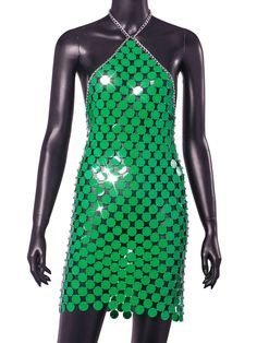 Green metal sequin dress. Bodycon Dresses Casual, Sequin Decor, Green Metal, Dress Women Elegant, Shirt Dress Casual, 70 Dress, Color Fabric, Mini Shirt Dress, Beaded Dress