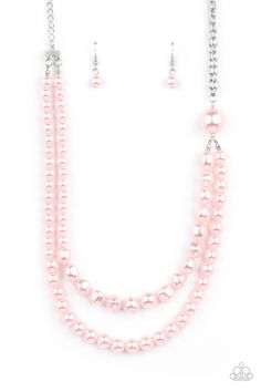 A dramatically oversized pink pearl gives way to two mismatched strands of classic pink pearls that graduate in size and imperfect finishes, adding a timeless twist to the classic pearl palette. Features an adjustable clasp closure.

 Sold as one individual necklace. Includes one pair of matching earrings. Paparazzi Accessories Jewelry, Pink Pearl Necklace, Pink Pearls, Scarf Necklace, Pink Necklace, Paparazzi Accessories, Pink Beads, Paparazzi Jewelry, Short Necklace