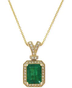 Brasilica by EFFY® Emerald (2-1/5 ct. t.w.) and Diamond (1/5 ct. t.w.) Pendant Necklace in 14k Gold, Created for Macy's Macys Jewelry, Ruby Rings, Gold Bracelets, Emerald Pendant, Unique Wedding Bands, Emerald Necklace, Bridal Bands, Double Ring, Emerald Earrings