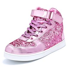 PRICES MAY VARY. Glitter sneakers for kids boys girls unisex,Order according to the size chart please. High-quality PU and Glitter material, Fine stitching, Lace-up closure with fully-adjustable hook-and-loop strap for an extra secure fit Suitable for everyday casual wear, parties, clubs, celebrations, night outs, performances, cosplays, skateboarding,halloween, christmas, easter, independence day, birthday, school etc. Ideal gifts for kids and youths. The shoes are designed with a large number Pink Glitter Lace-up Sneakers, Pink Glitter High-top Sneakers, Pink Low-top Sneakers With Glitter Accents, Pink Glitter Print Lace-up Sneakers, Bling Converse Toddler, Sneakers For Boys, Everyday Dresses Casual, Sneakers For Kids, Easter Wedding