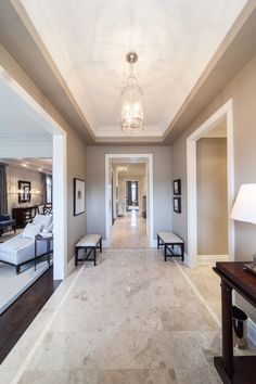 the hallway is clean and ready for us to use in this home's interior