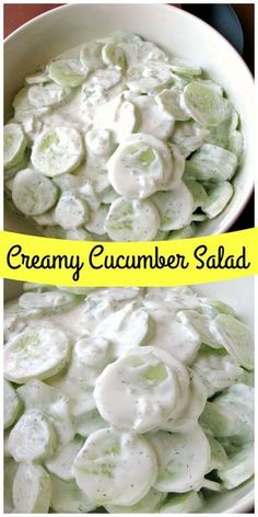 this creamy cucumber salad is made with only three ingredients