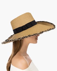 When shopping for a special occasion hat for sale online, Caroline, an elegant wide-brim fedora, will make an impression. It is suitable to wear for a wedding, Kentucky Derby, or an outdoor luncheon. This ever-chic style is made entirely of Squishee®, our unique man-made material, resembling natural raffia, which incorporates recycled fibers. The profile brim is wired beneath the narrow self-fringed edge, sweeping up on one side and gently sloping down on the other, to dramatic effect. A cotton Caroline White, Special Occasion Hats, Cute Summer Outfit, Cotton Ribbon, Wide Brim Fedora, Hats For Sale, Cute Summer Outfits, Kentucky Derby, Fedora Hat