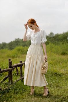 Ruffle Linen Skirt A-line Linen MAXI / MIDI Skirt High - Etsy Spain Dream Woman, Bishop Sleeve Blouse, Square Neck Blouse, White Linen Blouse, Ruffle Linen, Half Sleeve Blouse, Sleeves Blouse, Pants Fit, Summer Linen