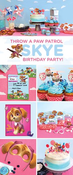 paw patrol birthday party with cupcakes and decorations