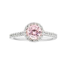 a pink and white diamond ring