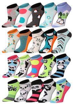 PRICES MAY VARY. Size: Fits shoes 6-10; Sock size 9-11, Ensuring a great fit for most women's feet Package: This set includes 20 pairs of cute ankle socks, providing you with a diverse assortment of patterns and colors to match your mood and style Design: These low cut socks showcase timeless colorful novelty patterns, making them a versatile and essential addition to your sock collection for any occasion Lightweight Comfort: Engineered for comfort, these short socks for women are lightweight, e Cute Ankle Socks, Sock Collection, Low Cut Socks, Winter Animals, Socks For Women, Funny Socks, Cute Penguins, Athletic Socks, No Show Socks