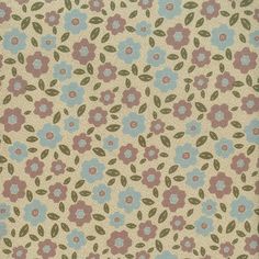 an image of a flowery pattern on a fabric background that looks like it is made out of cloth