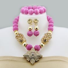 This is for high quality  handmade African Beads Jewelry, it takes 5-7 days for the production Hand-set Jewelry Sets For Marriage, Hand Set Jewelry For Marriage, Pink Crystal Jewelry Sets For Wedding, Gold Hand Set Beaded Necklaces For Wedding, Gold Hand Set Beaded Necklace For Wedding, Elegant Handmade Necklaces For Marriage, Pink Hand Set Necklace For Wedding, Pink Crystal Jewelry Hand Set, Hand Set Pink Crystal Jewelry