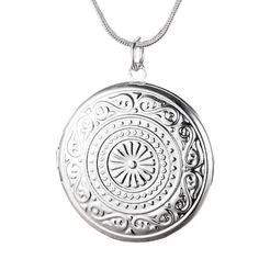 The perfect spot to keep your loved ones close. This classic round locket is finished in highly polished 925 Sterling Silver and is stamped in an intricate circular pattern. Will hold photos or small momentos, a classic gift idea! Includes a smooth, 18 inch snake chain. Chain: 18 inch sterling silver Plated(stamped) Material: 925 sterling silver plated Size: 3cm (Approximately 1.25 inches) Comes in a gift box (Original Price $34.95) Round Locket Medallion Necklace As Gift, Round Medallion Necklace Locket As Gift, Round Medallion Locket Necklace Gift, Round Pendant Medallion Locket Necklace As Gift, Vintage Sterling Silver Round Locket Necklace, Classic Nickel Free Locket Necklace For Gift, Silver Medallion Locket Necklace Gift, Classic Nickel-free Locket Necklace As Gift, Classic Nickel-free Locket Necklace Gift