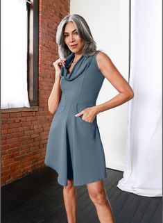 We decided to take a spin on our popular Signature Dress to give you something more relaxed. Our Relaxed Signature Dress features the same sleeveless sweatshirt design, just giving you more room to move. With a more forgiving waistline and our classic detailed garment, this is the go-to classic dress for every occasion Sleeveless Sweatshirt, Cowl Neckline, Classic Dress, Sweatshirt Dress, Sweatshirt Designs, Personal Style, Little Black Dress, Black Dress, Take That