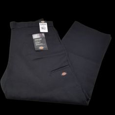 Dickies Loose Fit Double Knee Work Pants Black Mens 85283bk 42x 30 A20 Mens Dickies Outfits, Utility Pants Men, Baggy Dungarees, Dickie Work Pants, Skate Pants, Dickies 874, Knee Pants, Dickies Pants, Black Cargo Pants