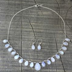 Spread Happiness! Boho Jewellery Necklaces, Rainbow Moonstone Jewelry, Lovely Morning, Earrings And Necklace Set, Silver Anklet, Sterling Silver Anklet, Earrings And Necklace, Silver Jewellery Sets, Pretty Jewelry