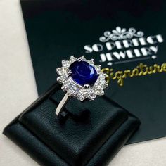 -IN STOCK, ready for shipping via UPS EXPRESS (free shipping). ENJOY OUR WORRY-FREE SERVICE AND THE DAZZLING, GENUINE JEWELRY WE DESIGN AND HANDCRAFT WITH LOVE❤️ ABOUT THE ITEM: OMG, when our goldsmith showed me this ring right after completion, I literally screamed! This GORGEOUS, natural 4.60 TCW BLUE SAPPHIRE, PRINCESS DIANA's Style ring is just so beautiful! EXTREMELY STUNNING! With a 3.36 carats Certified HEATED, CEYLON, BLUE SAPPHIRE. This ring offers an important statement of who you are Elegant Lab-created Sapphire Ring For Proposal, Elegant Sapphire Moissanite Ring For Wedding, Elegant Gia Certified Halo Ring For Promise, Elegant Gia Certified Halo Promise Ring, Elegant Sapphire Wedding Ring With Center Stone, Luxury Rings With Lab-created Sapphire And Prong Setting, Luxury White Gold Diamond Ring With Lab-created Sapphire, Elegant Sapphire Ring With Prong Setting For Proposal, Elegant Round Cut Sapphire Ring For Proposal