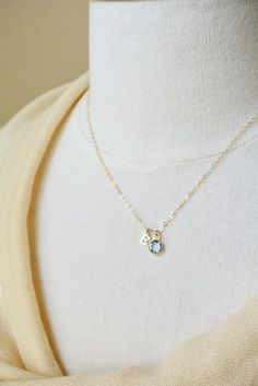 Birthstone Initial Necklace - Personalized birthstone necklace, gold initial charm necklace, personalized jewelry, birthday gift for her, uppercase letter charm necklace, birthstone charm jewelry, dainty necklace.Make this necklace yours and your truly by customizing it with your initial and your birthstone.  An adorable necklace that is perfect to wear everyday.  Get it for yourself or give it to someone special for a thoughtful personal gift.Features:-------------- gold plated letters (upperca Dainty Birthstone Name Necklace For Everyday, Dainty Birthstone Name Necklace, Silver Initial Necklace With Birthstone For Birthday, Everyday Dainty Birthstone Necklace With Initial Pendant, Sterling Silver Initial Necklace With Birthstone For Anniversary, Dainty Everyday Birthstone Necklace With Initial Pendant, Dainty Birthstone Initial Pendant Necklace, Dainty Charm Necklace For Birthday, Sterling Silver Initial Necklace With Birthstone For Birthday