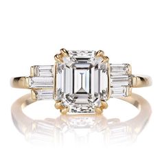 3 TCW Classic Asscher Cut Lab Created Diamond Engagement Ring By Rumasy Jewelry... ✨ 𝐃𝐢𝐚𝐦𝐨𝐧𝐝 𝐃𝐞𝐭𝐚𝐢𝐥𝐬 ✨ ↦ Total Diamond Weight: 3.00 Carat ↦ Center Diamond Shape: Asscher ↦ Center Diamond Weight: 2.05 Carat ↦ Color: G ↦ Clarity: VS2 ↦ Side Accent Diamonds: 0.95 Carat ↦ Ring Size: Size Selectable This lab-grown diamond was grown by the CVD /HTHP process. ✨ 𝐑𝐢𝐧𝐠 𝐃𝐞𝐭𝐚𝐢𝐥𝐬 ✨ ↦ Metal Purity: 1OK/14K/18K Solid Gold/Platinum ↦ Metal Tone: Yellow/White Gold ↦ Stamp/Hallmark: Yes ↦Center Stone Certificate: IGI Certified Diamond ↦ Jewelry Certificate: Free of Cost with Listed Design ↦ SKU No: JN036 ✨ Since the listed Jewelry is made to order, we are open to all kinds of customizations. (Price may vary depending on the diamond carat weight and metal weight variation.) ✨ ✨ We ha Victor Barbone Jewelry, Lab Created Diamond Rings Engagement, Baguette Engagement Ring, Emerald Cut Engagement, Asscher Cut Diamond, Emerald Engagement Ring Cut, Solid Gold Ring, Asscher Cut, Yellow Gold Setting