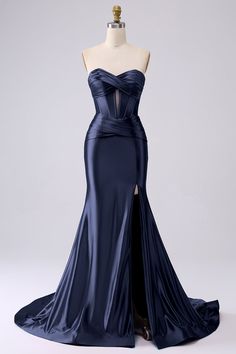 Fabric: Polyester. The fabric is comfortable for skin. Package Contents: 1x Women Dress. Occasion: Whether you are dressing it for a wedding party, prom, evening party or any other occasions, this party dress will be your lovely partner. Navy Prom Dress, Prom Dresses Long Black, Sweetheart Corset, Navy Prom Dresses, Off Shoulder Evening Dress, Prom Dresses Simple, Mermaid Sweetheart, Simple Prom Dress, Corset Dress Prom