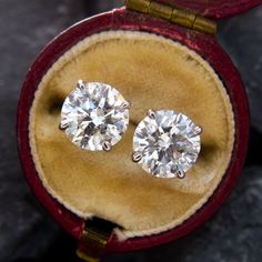 This well-sized pair of sparkling diamond stud earrings are each accented with one (1) round brilliant cut diamond set into a three-prong martini setting. The earrings are finished with friction backs and posts. Martini Set, Sparkling Diamond, Diamond Stud Earrings, Diamond Set, Diamond Stud, Sparkle Diamonds, Round Brilliant Cut Diamond, Diamond Earrings Studs, Brilliant Cut Diamond